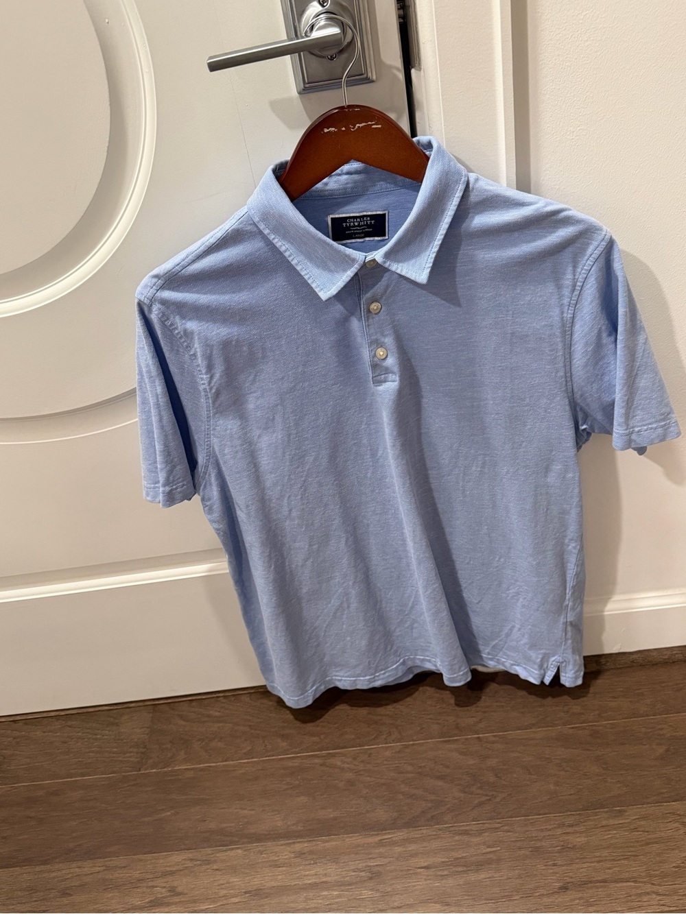 Charles Tyrwhitt Light Blue Textured Polo